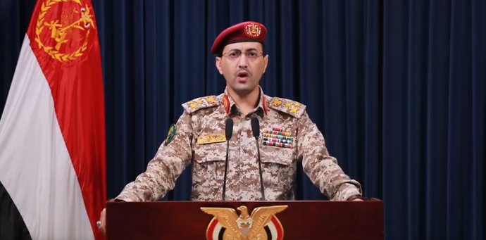 File - Military spokesman for Yemen's Houthi rebels, Yahya Sari.