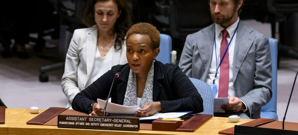 UN Deputy Emergency Relief Coordinator Joyce Msuya speaks at the Security Council.