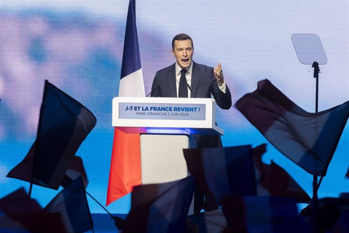 June 2, 2024, Paris, France, France: Paris, France June 2, 2024 - Meeting of the political party Rassemblement National (RN) ahead of the European elections.  The 27 EU countries have set the dates for the next European elections from June 6 to 9, 2024. 81