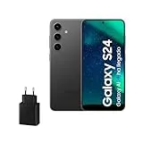 SAMSUNG Galaxy S24 and 45W Charger, AI Mobile Phone, Android Smartphone, 8 GB RAM, 256 GB Storage, 50MP Camera, Long-Lasting Battery, Onyx Black (Spanish Version)