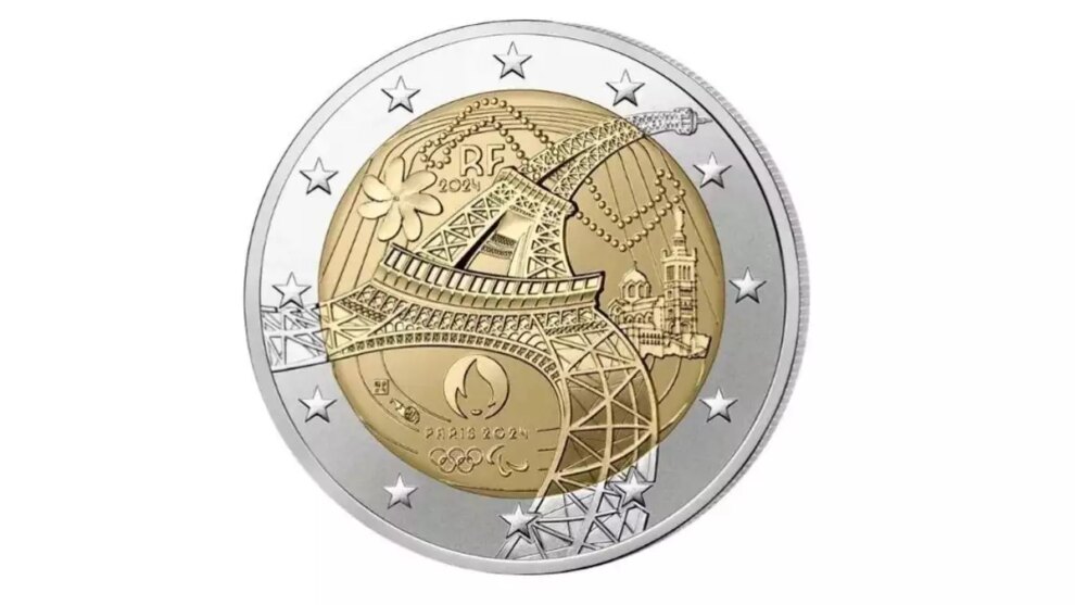 Two euro coins Paris 2024