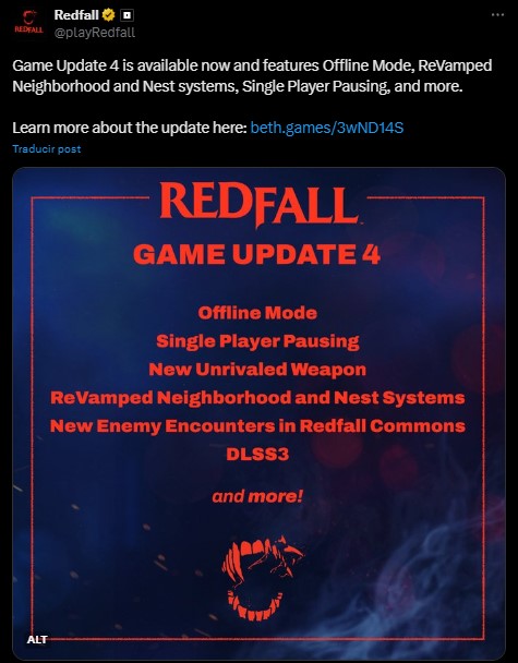 Redfall says goodbye with one last attractive update