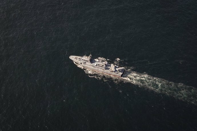 File - 17 March 2023, Iran, ---: A warship takes part in a joint military drill of Iranian, Russian, and Chinese warships in the Gulf of Oman, south of Iran.  Photo: -/Iranian Army Office via ZUMA Press Wire/dpa