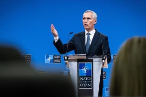 NATO Secretary General Jens Stoltenberg during his press conference after the meeting of defense ministers held last week