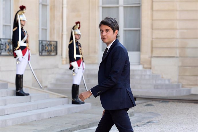 June 8, 2024, Paris, France, France: French Prime Minister Gabriel Attal arrives to attend an official state dinner as part of US President's state visit to France, at the Presidential Elysee Palace.