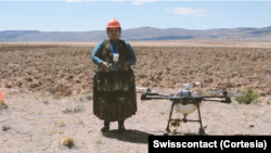 Aymara Yessica Yana learned to operate a high-tech spraying drone, which has made her a pioneer among members of her small indigenous community in the Bolivian highlands.