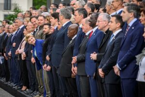 Heads of state pose for a group photo during the Ukraine Peace Summit in Stansstad, near Lucerne, Switzerland, Saturday, June 15, 2024. Heads of state from around the world gather at the Buergenstock Resort in Central Switzerland for Ukraine Peace Summit on June 15-16