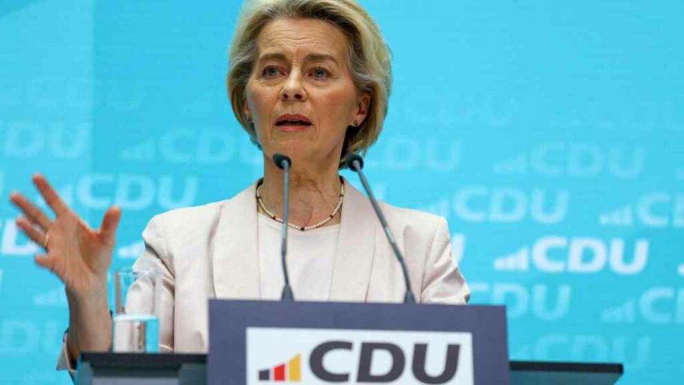 Ursula von der Leyen, during her press conference this Monday in Berlin