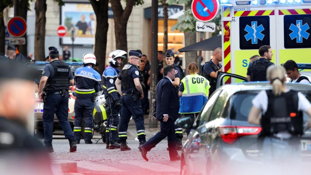 A man stabs a police officer near the Champs Elysees in Paris