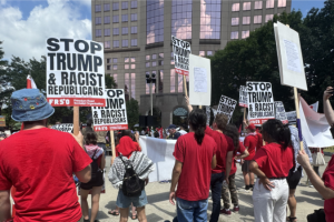 Activists protest against “Republican agenda” during convention in Milwaukee