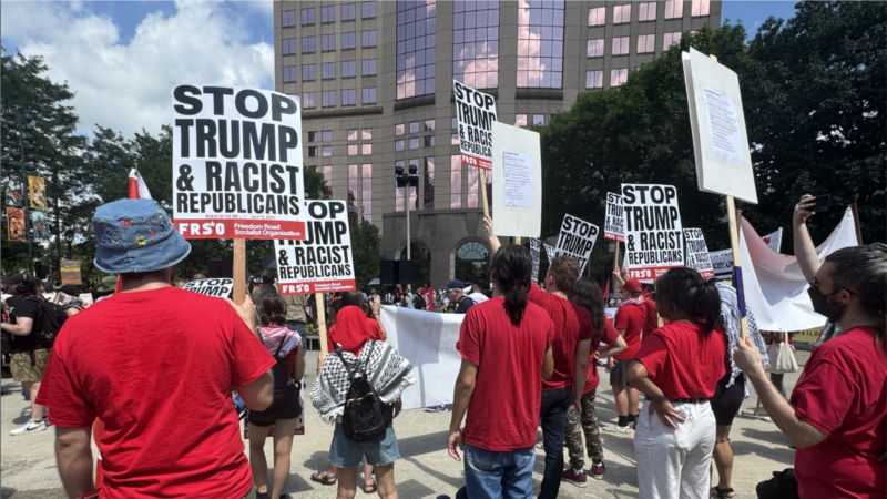 Activists protest against “Republican agenda” during convention in Milwaukee