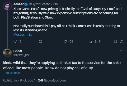 Angry Xbox Game Pass users blame Call of Duty for price hike