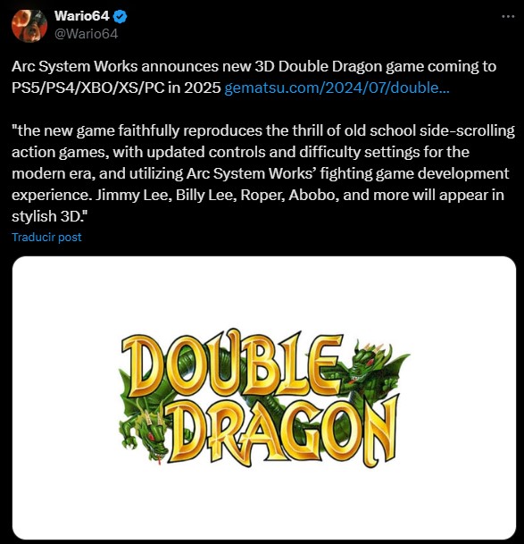 Double Dragon will return thanks to Arc System Works