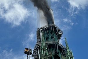 Fire breaks out in Rouen Cathedral spire, France