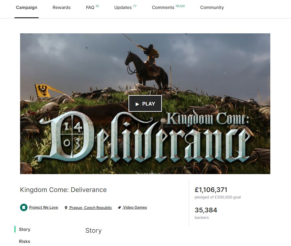 Kingdom Come: Deliverence is a reality thanks to the support of fans