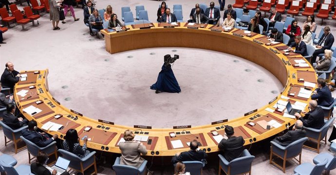 File - Belgian Foreign Minister Hadja Lahbib delivers a speech at the UN Security Council on Ukraine, during the 78th session of the United Nations General Assembly (UNGA78), in New York City, United States of America, Wednesday 20 September 2023.