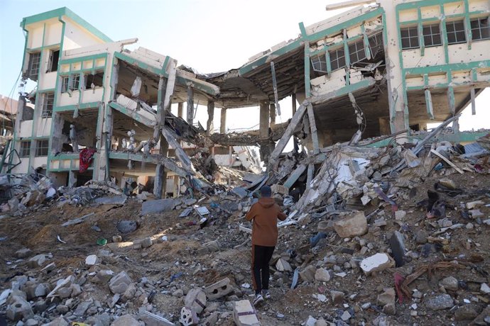 File - Building destroyed by Israeli bombing in Gaza City (file)