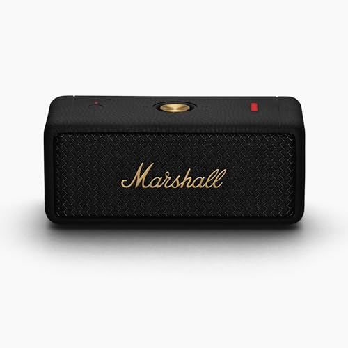 Marshall Emberton II Portable Bluetooth Speakers, Wireless, Pairable, IP67 Dust and Water Resistant, 30+ Hours of Playtime - Black