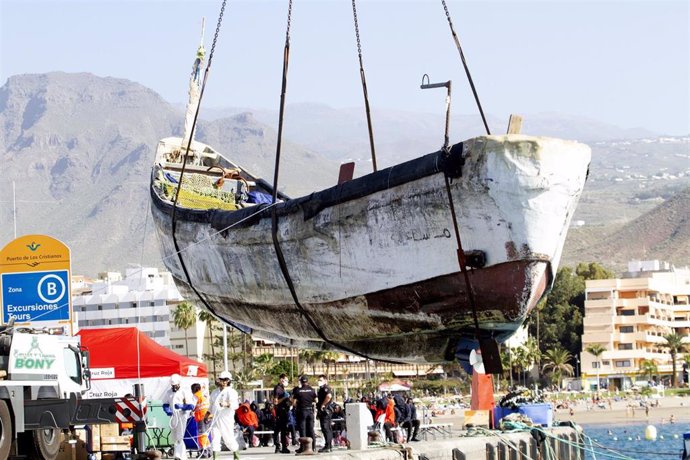 Archive - February 2, 2024, Tenerife, Spain: Almost 1,000 immigrants arrived in the Canary Islands.  During the night 377 arrived at the port of Los Cristianos and in the morning another one with 41 men from Mauritania came with Salvamar and to El Hierro more than 1000 people arrived.