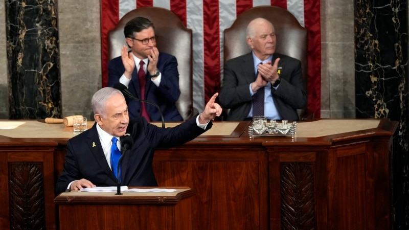 Netanyahu calls for faster US aid, criticises anti-Israel protests in Congress speech