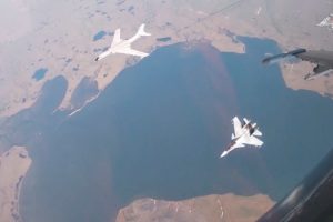 Nuclear-capable bombers from Russia and China patrol near the United States