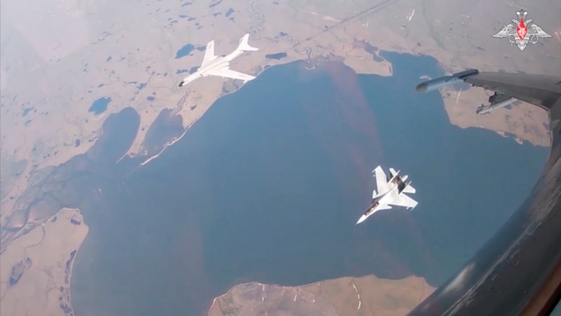 Nuclear-capable bombers from Russia and China patrol near the United States