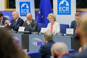 Ursula von der Leyen met with the European Conservatives and Reformists group in Strasbourg on Tuesday in search of votes