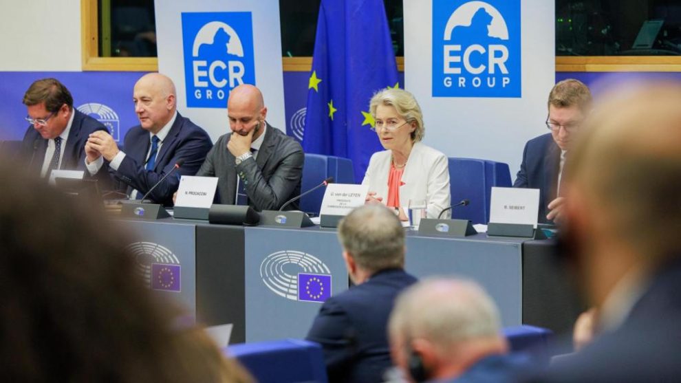 Ursula von der Leyen met with the European Conservatives and Reformists group in Strasbourg on Tuesday in search of votes