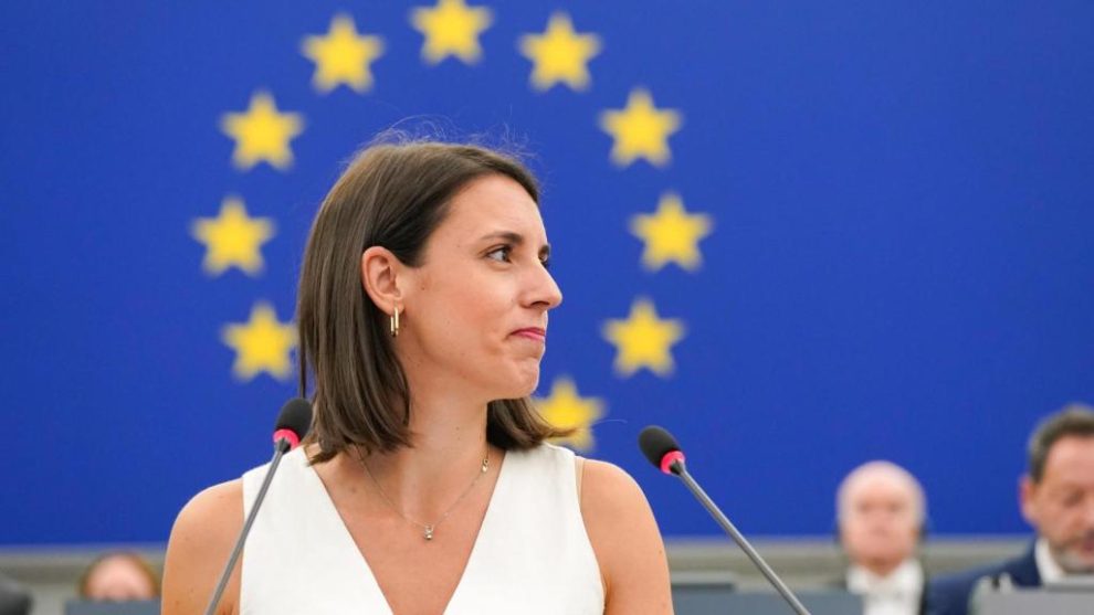 Irene Montero, during the presentation of her candidacy to preside over the European Parliament this Tuesday in Strasbourg