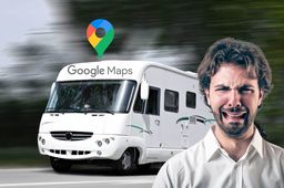 Man crying next to a motorhome