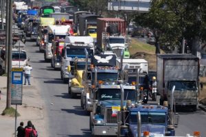 Cargo transporters in Colombia protest against diesel price increase