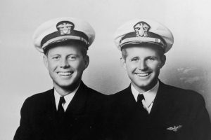 John F. Kennedy, left, and his brother Joseph Kennedy Jr., in 1945.