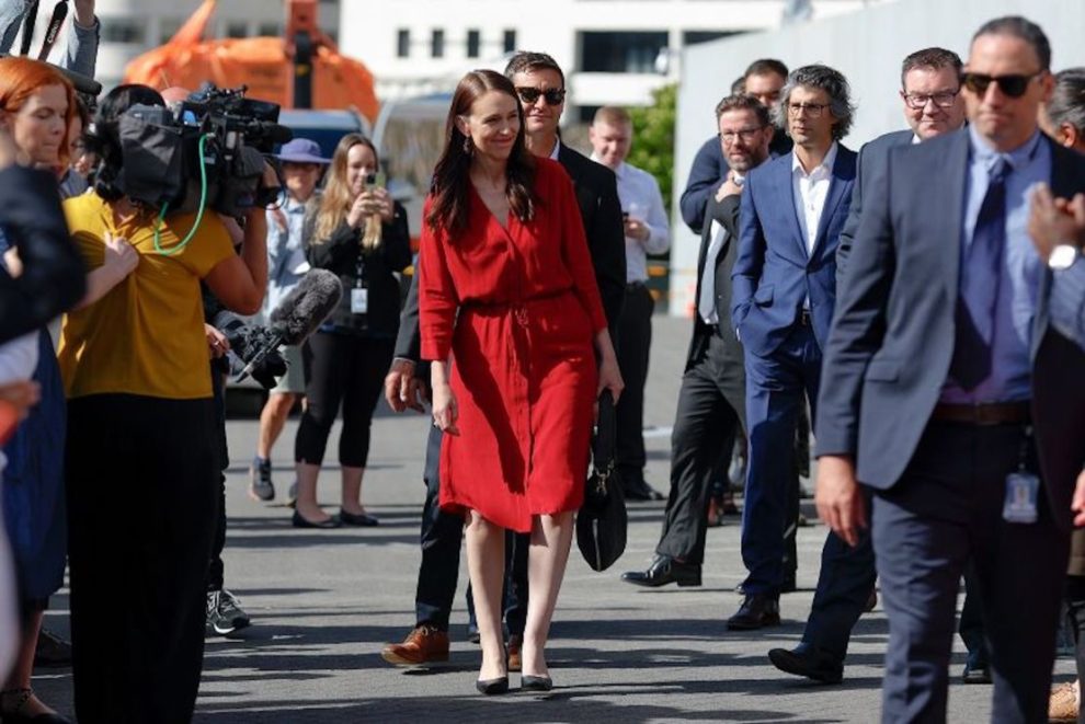 Jacinda Ardern leaves New Zealand's Parliament for the final time as Prime Minister on January 25, 2023 in Wellington, New Zealand.