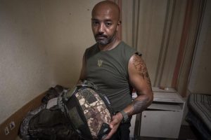 The Spanish fighter shows off part of his combat equipment, which he paid for himself