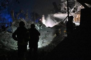 A hotel destroyed by Russian missiles in Kramatorsk, Donetsk region.