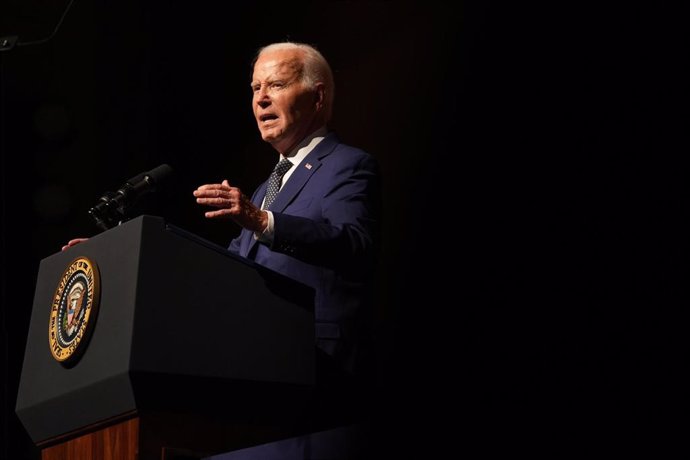 July 29, 2024: US President JOE BIDEN gives an address at the LBJ Presidential Library to commemorate the 60th anniversary of the Civil Rights Act Monday, July 29, 2024, in Austin.