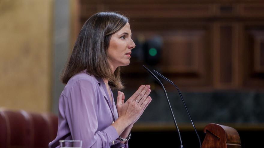 The general secretary of Podemos, Ione Belarra, speaks during a plenary session in the Congress of Deputies, on September 24, 2024, in Madrid.