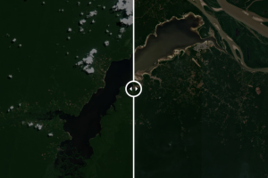 Satellite images of the Río Negro from September 12, 2021 versus September 16, 2024 Copernicus Satellite,