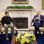 The president of the United States, Joe Biden, and his Ukrainian counterpart, Volodymyr Zelensky