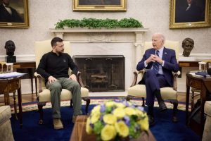 The president of the United States, Joe Biden, and his Ukrainian counterpart, Volodymyr Zelensky