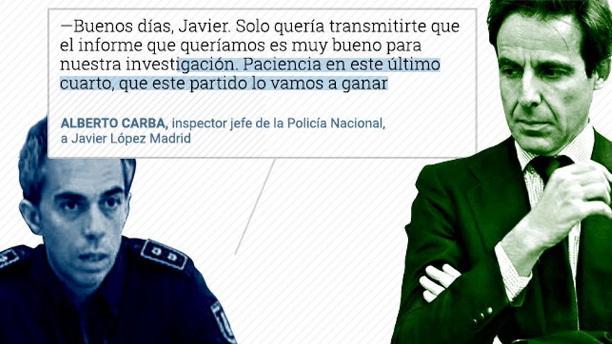 The message to López Madrid from the police officer who was investigating Dr. Pinto for harassment: "We are going to win this match"