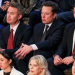 Tesla CEO Elon Musk, top row, second from right, is seen during a joint session of Congress at the U.S. Capitol in Washington, DC, July 24, 2024. (Credit: Kevin Mohatt/Reuters/File)