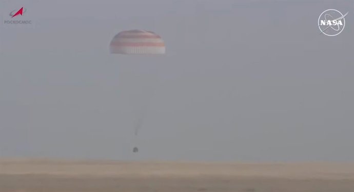 NASA astronaut Tracy C. Dyson, along with Roscosmos cosmonauts Oleg Kononenko and Nikolai Chub, return to Earth after completing their mission to the International Space Station.