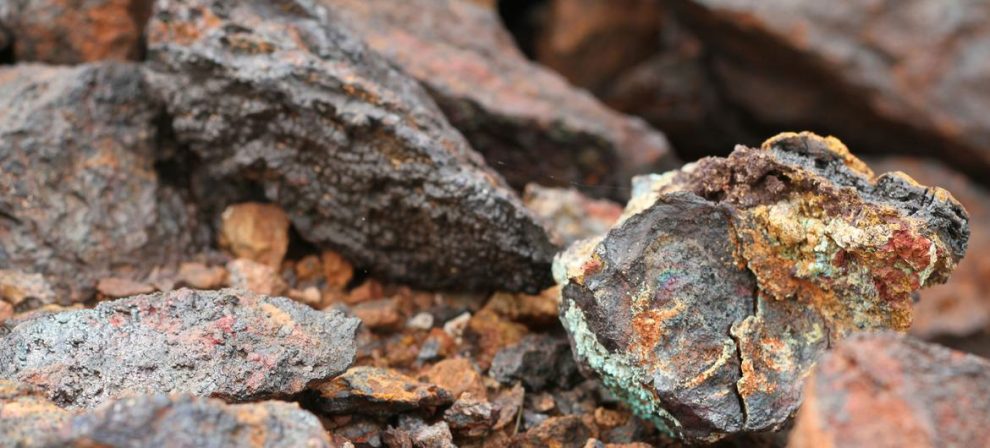 Rocks containing copper, cobalt and nickel from a mine in Western Australia.