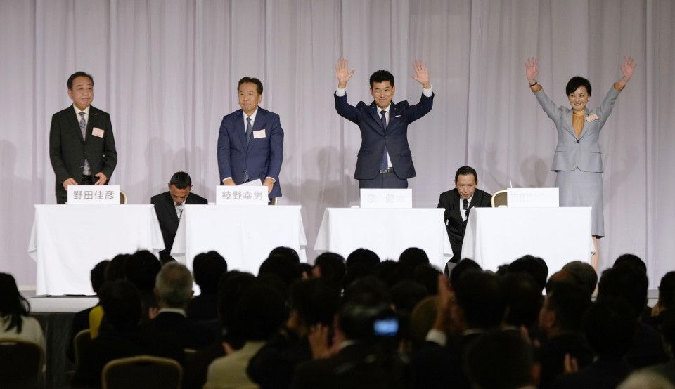 Former Prime Minister Noda, elected main opposition leader in Japan, vows to seize power