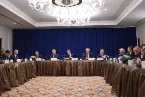 File photo of G7 representatives during a meeting in New York on energy in Ukraine. The meeting was also attended by the Ukrainian foreign minister.