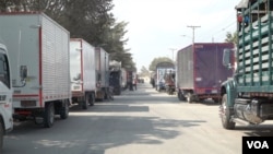 Truck drivers block a road with their vehicles in the south of Bogotá during a demonstration on Thursday, September 5, 2024.