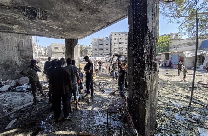 File image of an Israeli attack on a school in Gaza.