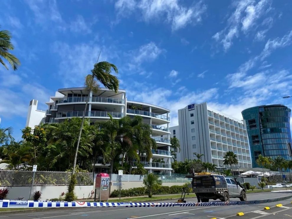 Police cordon off an area in Cairns, Australia, after a helicopter crash on August 12, 2024. Courtesy of Veronica Knight