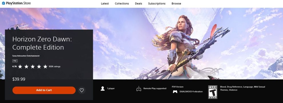 After the announcement of the remaster, Horizon Zero Dawn increased in price on PlayStation 4